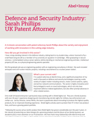 Defence and Security Interview with Sarah Phillips, Patent Attorney